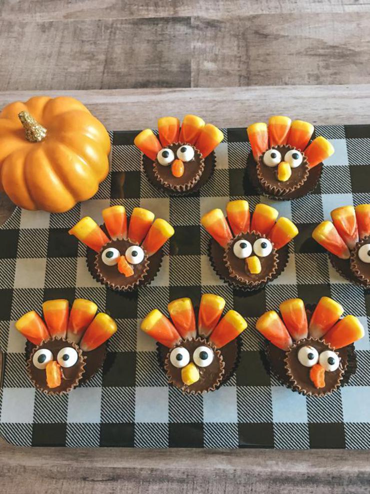 Reese Turkeys – BEST Edible Turkey Crafts – {Easy} Thanksgiving Desserts - Treats – Party Food – Desserts – Snacks