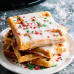 Easy Christmas Glaze Donut Waffles - Christmas Morning Breakfast - Quick - Simple Christmas Waffle Recipe