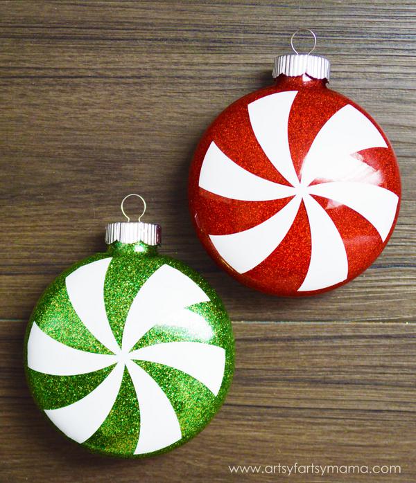 Glitter Peppermint Ornaments