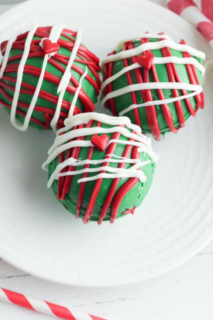 Hot Chocolate Bombs - Easy Grinch Chocolate Bomb Recipe - Christmas Drinks
