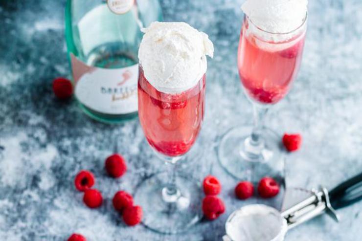 Alcohol Drinks Pink Champagne Float