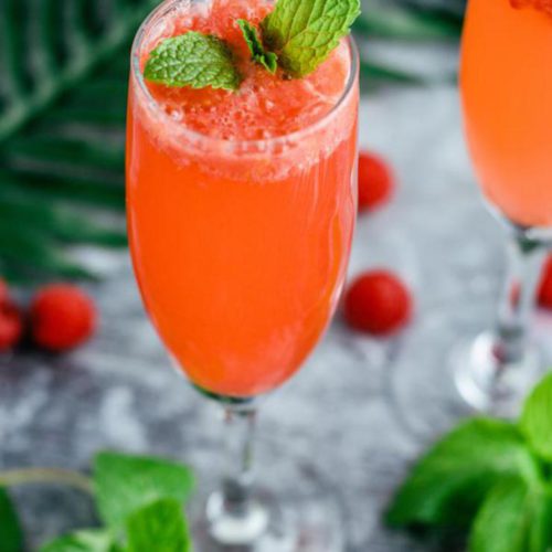 Alcoholic Drinks – BEST Raspberry Champagne Punch Bellini Recipe – Easy and Simple Champagne Alcoholic Drinks
