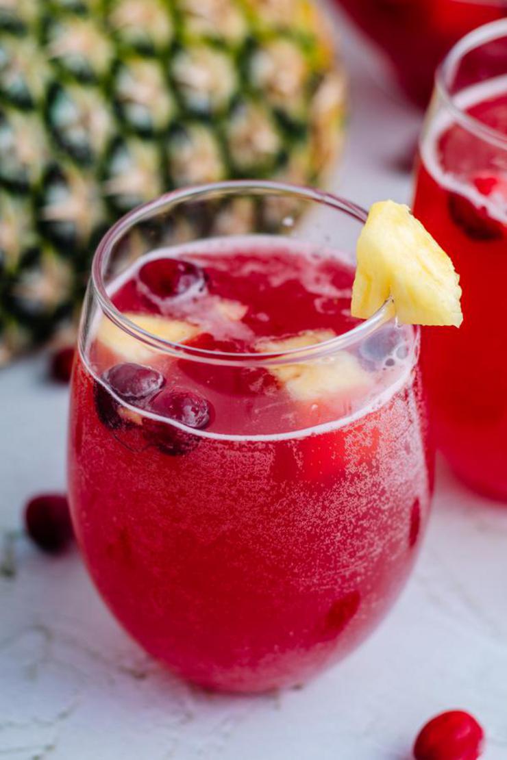 Alcoholic Drinks – BEST Sparkling Cranberry Party Punch Recipe – Easy and Simple Champagne Alcoholic Drinks