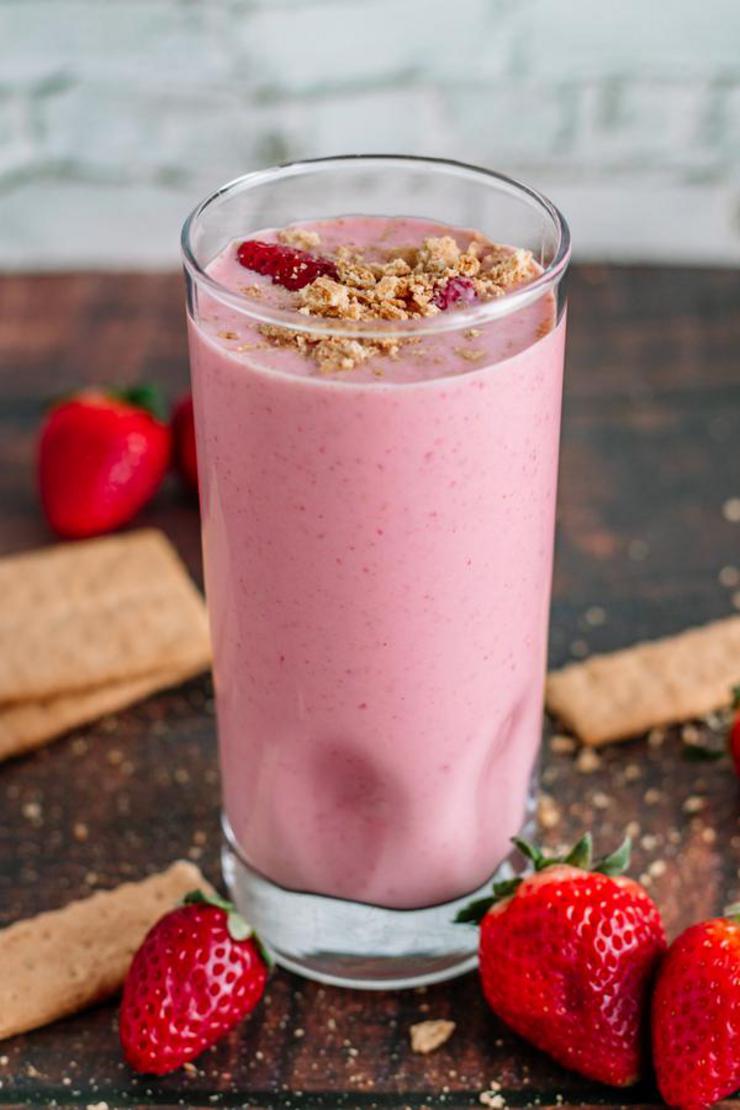 Smoothie – Best Homemade Strawberry Cheesecake Smoothie Recipe – {Easy} Breakfast – Snacks – Desserts – Quick – Simple – Healthy