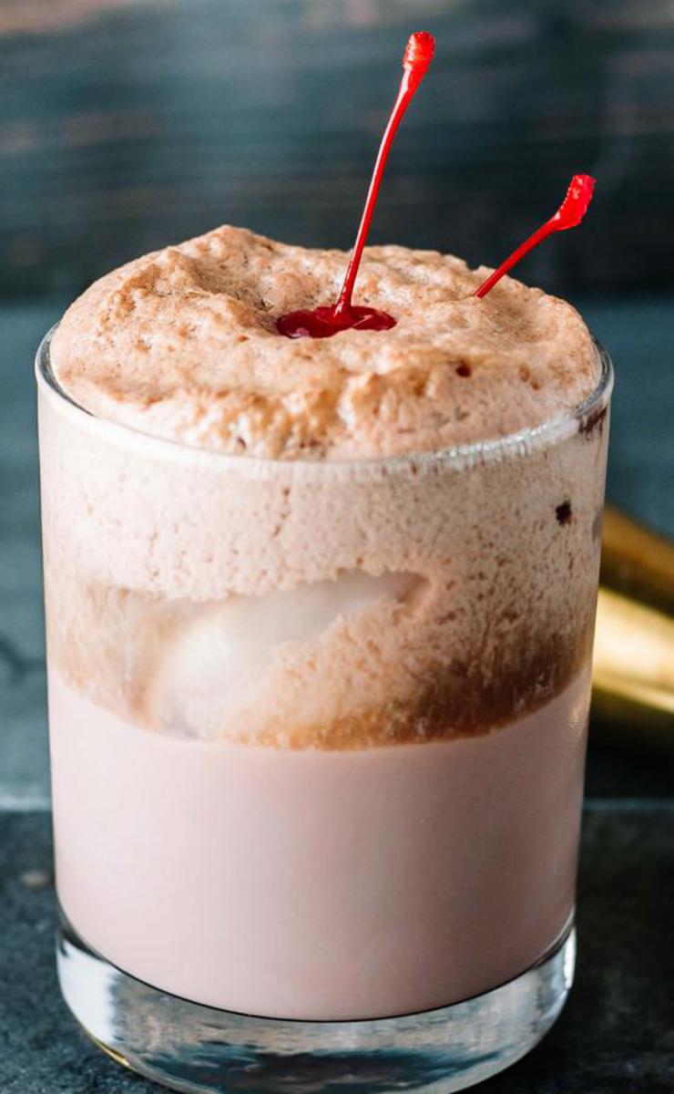 Alcohol Drinks Cherry Chocolate Float Cocktail