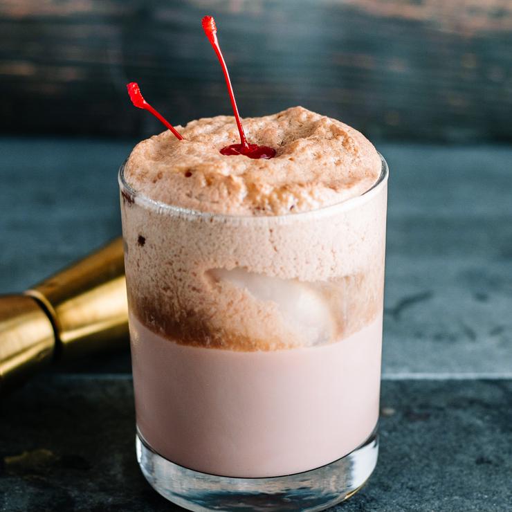 Alcohol Drinks Cherry Chocolate Float Cocktail