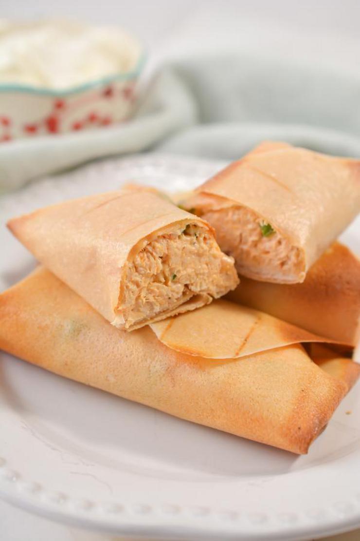 BEST Keto Egg Rolls – EASY Low Carb Keto Buffalo Chicken Egg Roll With Wrapper Recipe – Tasty Keto Appetizers – Dinner – Lunch – Side Dishes – Party Finger Foods