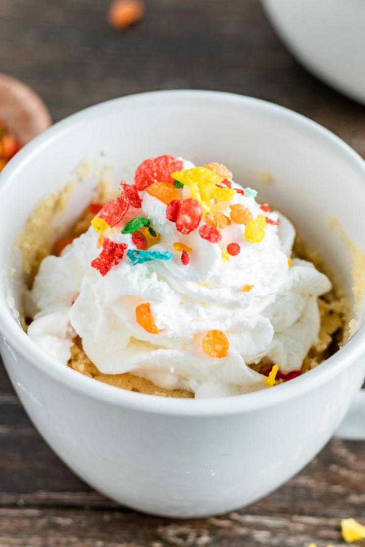 Microwave Mug Cake Recipe – Easy Microwave Fruity Pebbles Mug Cake For One – Simple Baking
