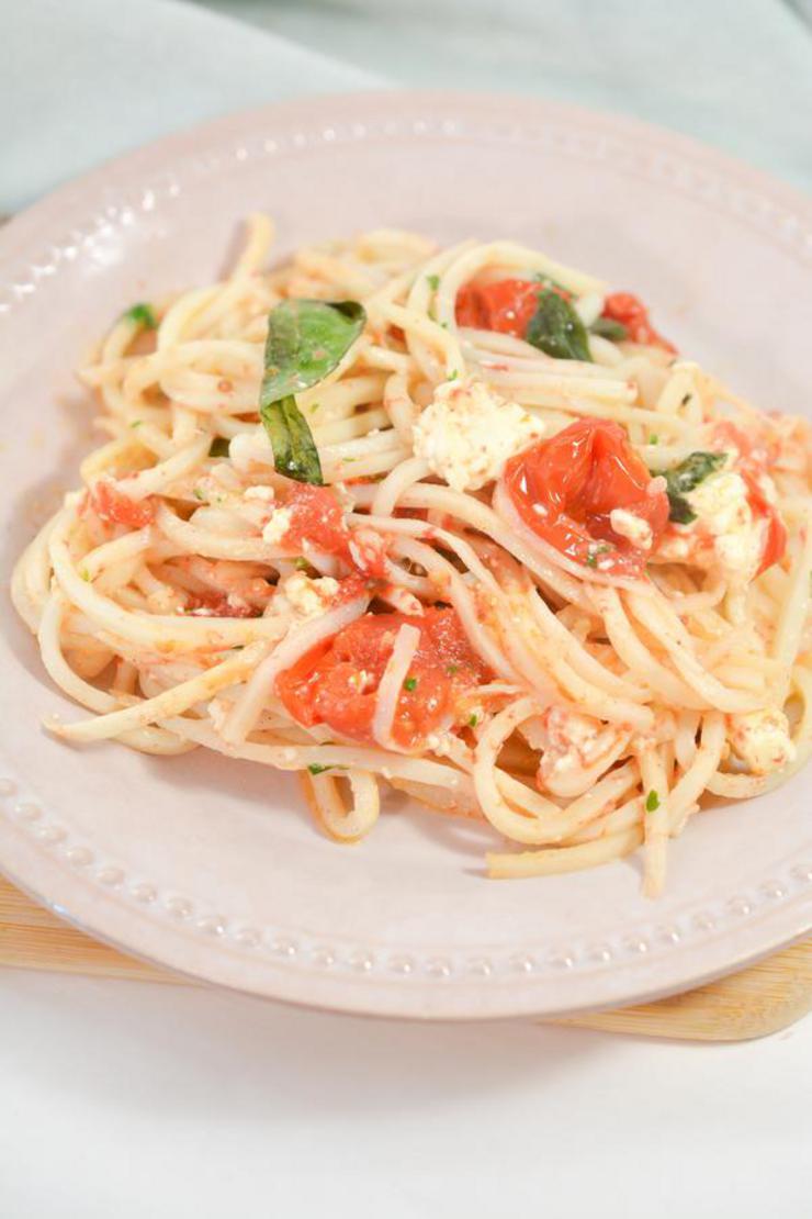 EASY Keto Baked Feta Pasta! Low Carb Feta Pasta Recipe – Tik Tok Food