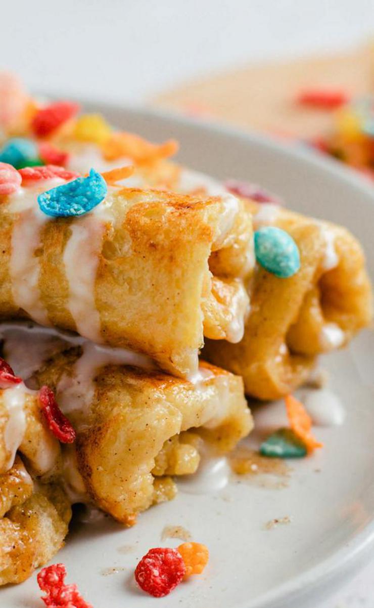 Fruity Pebbles French Toast Roll Ups
