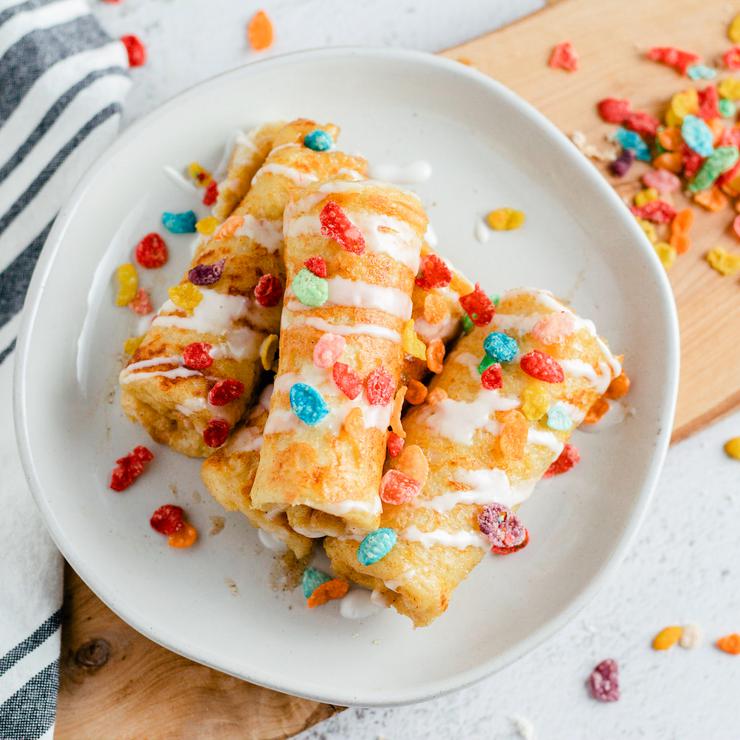 Fruity Pebbles French Toast Roll Ups