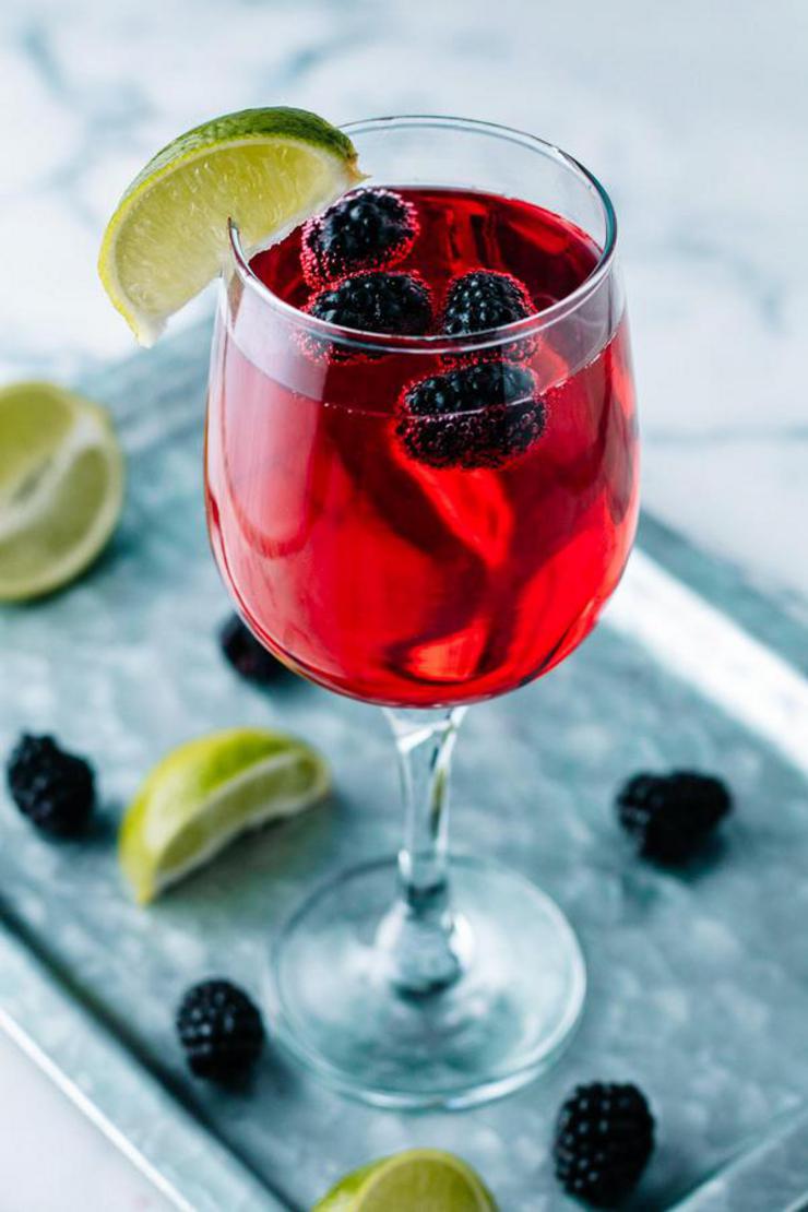 Keto Margarita - BEST Low Carb Blackberry Champagne Margarita Recipe - EASY Ketogenic Diet Alcohol Drink Mix You Will Love