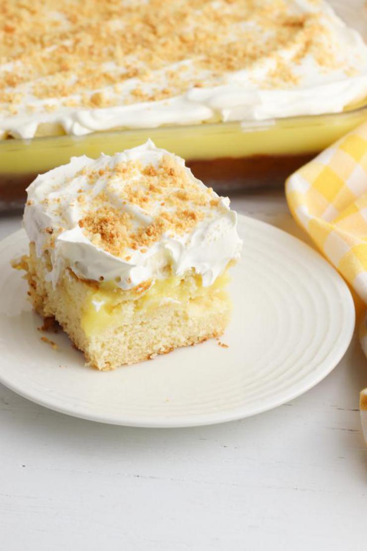 Banana Pudding Poke Cake! BEST Poke Cake Recipe – EASY Baking Food Ideas – Kids Party Food – Snacks – Desserts