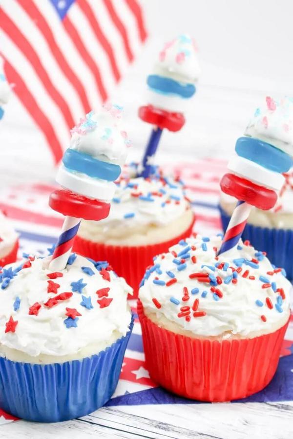 4Th Of July Firework Cupcakes