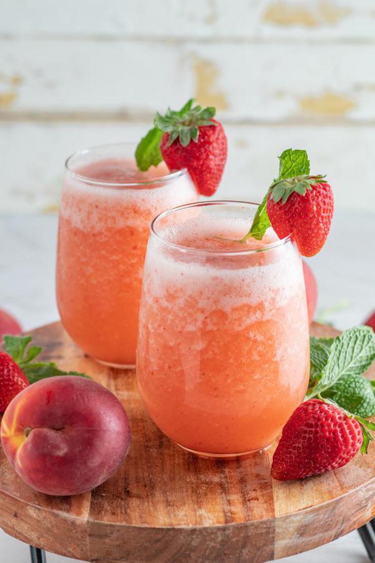 Alcoholic Drinks – BEST Strawberry Peach Slushie Cocktail Recipe – Easy and Simple Wine Cocktail Alcohol Drinks