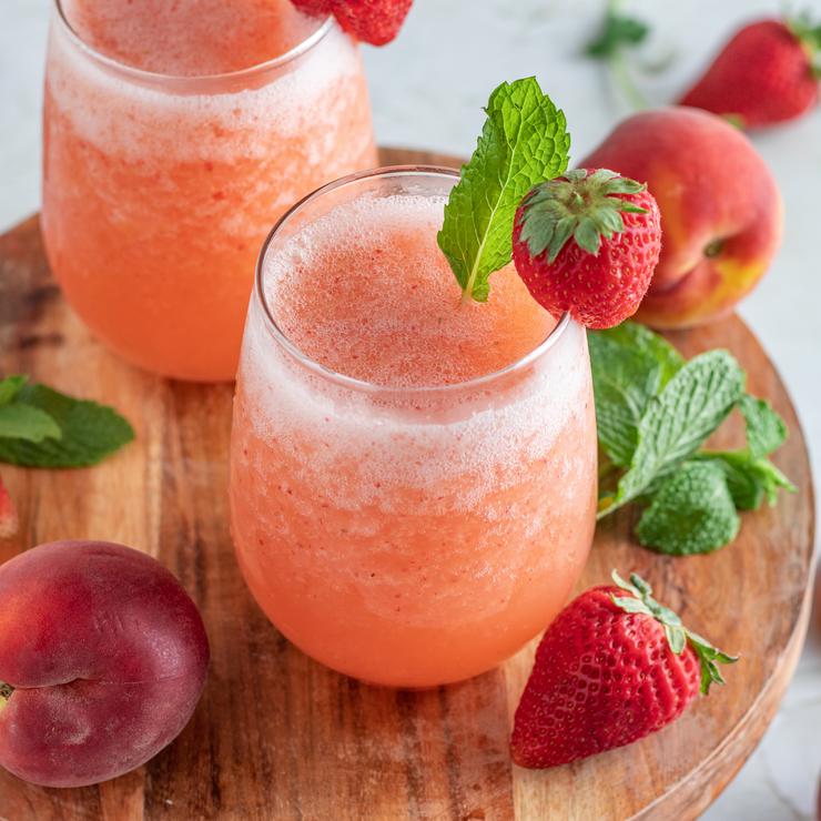 Alcohol Drinks Strawberry Peach Wine Slushie
