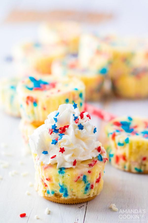 Patriotic Mini Cheesecakes
