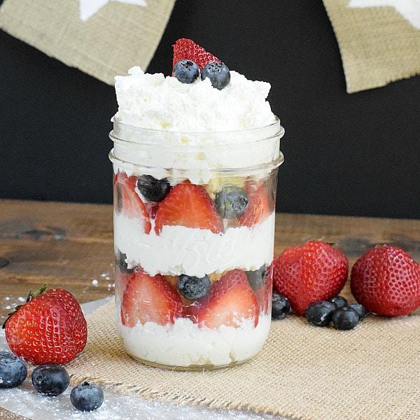 Red White And Blue Cupcakes In A Jar