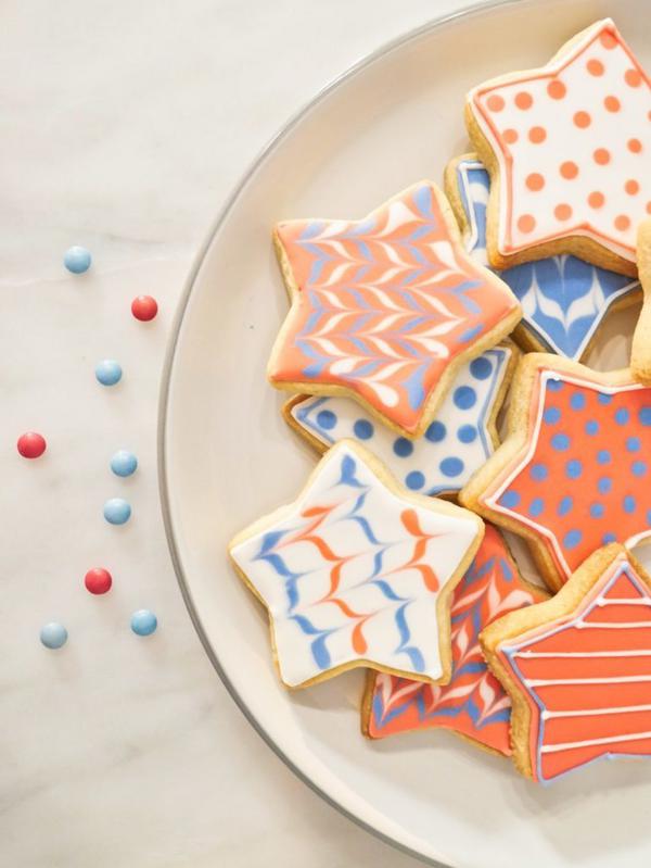 Red White And Blue Patriotic Star Cookies