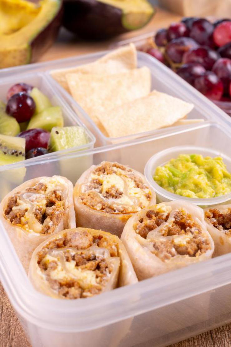 Easy Taco Pizza Roll Ups Lunch Box