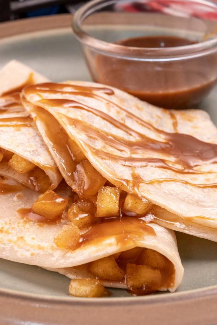 Apple Pie Quesadilla With Caramel Dipping Sauce