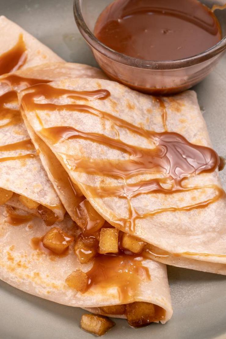 Apple Pie Quesadilla With Caramel Dipping Sauce