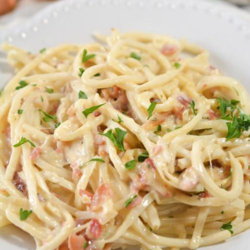 EASY Keto Bacon Fettuccine Alfredo Pasta – Low Carb Bacon Alfredo Pasta Noodles Idea – Quick – Healthy – BEST Recipe – Ketogenic Diet – Dinner – Lunch