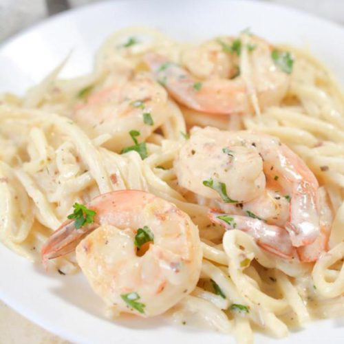 EASY Gluten Free Shrimp Fettuccine Alfredo Pasta – Low Carb Shrimp Alfredo Pasta Noodles Idea – Quick – Healthy – BEST Recipe – Ketogenic Diet – Dinner – Lunch