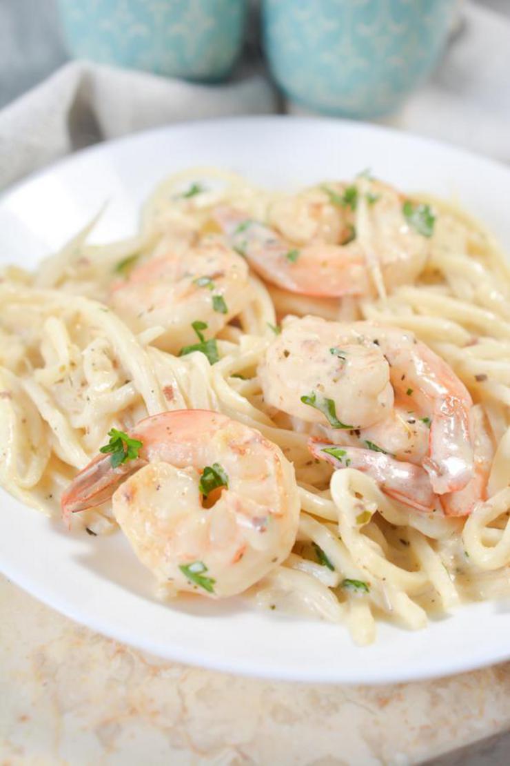 EASY Keto Shrimp Fettuccine Alfredo Pasta – Low Carb Shrimp Alfredo ...