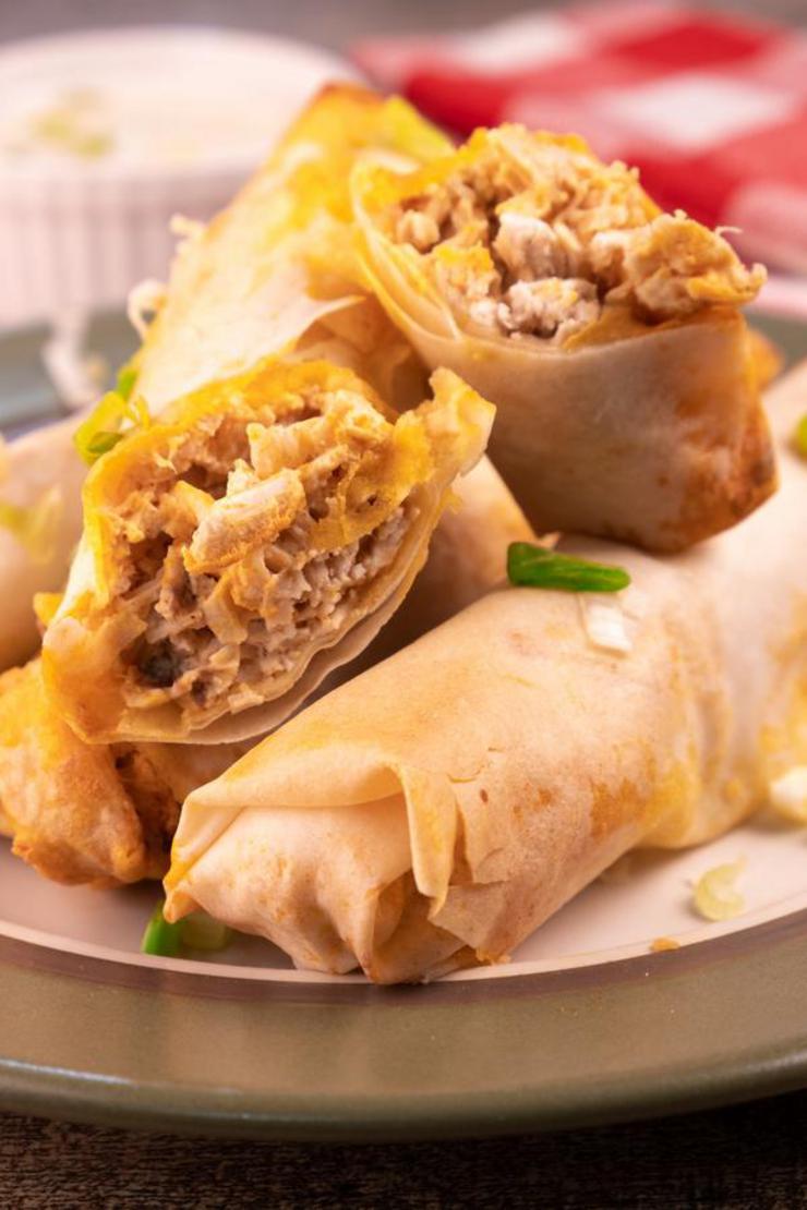 Easy Air Fryer Buffalo Chicken Egg Rolls - Best Homemade Chicken Recipe – Appetizers – Dinner – Party Food – Quick – Simple
