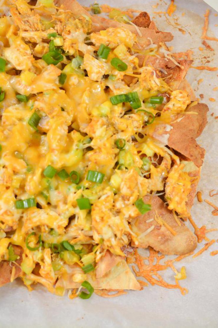 Keto Buffalo Chicken Nachos! BEST Low Carb Chips & Cheese Sheet Pan Nacho Idea – Quick & Easy Ketogenic Diet Recipe – Keto Friendly & Beginner – Appetizers – Snacks – Side Dishes