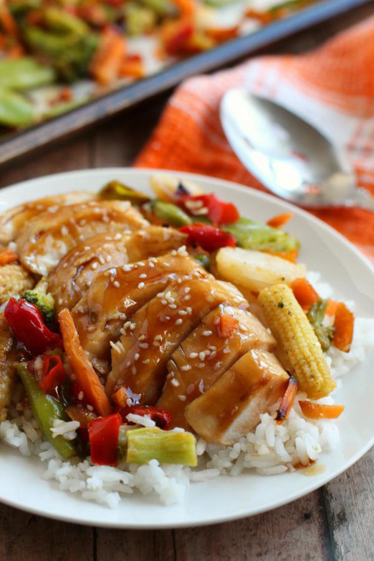 Easy Sheet Pan Teriyaki Chicken And Vegetables – Best Homemade Chicken Recipe – Appetizers – Dinner – Party Food – Quick – Simple