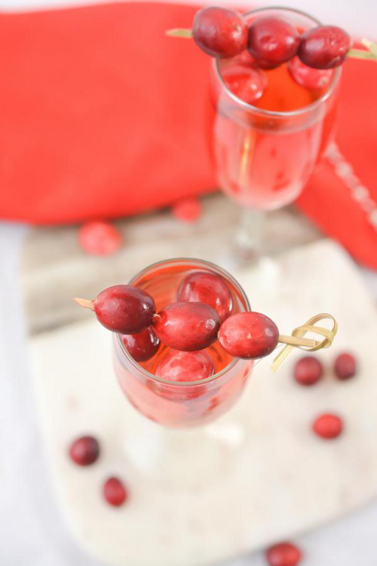 Keto Cranberry Champagne Cocktail
