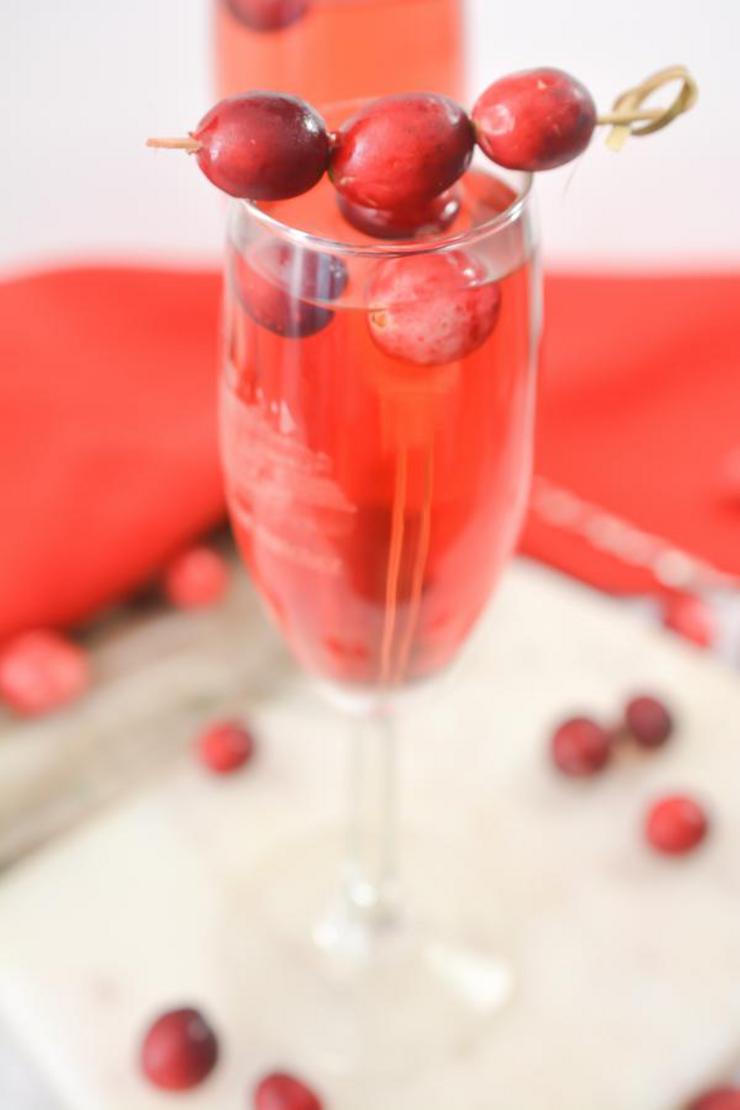 Keto Cranberry Champagne Cocktail