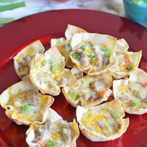 Easy Sausage Stars Mini Wonton Bites – Best Homemade Recipe – Appetizers – Dinner – Party Food – Quick – Simple