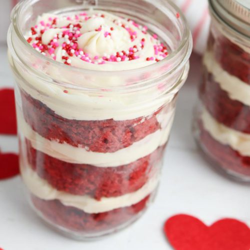 Easy Red Velvet Cake In A Jar - Simple Desserts – Snacks – Kids Parties – Valentine Party Food
