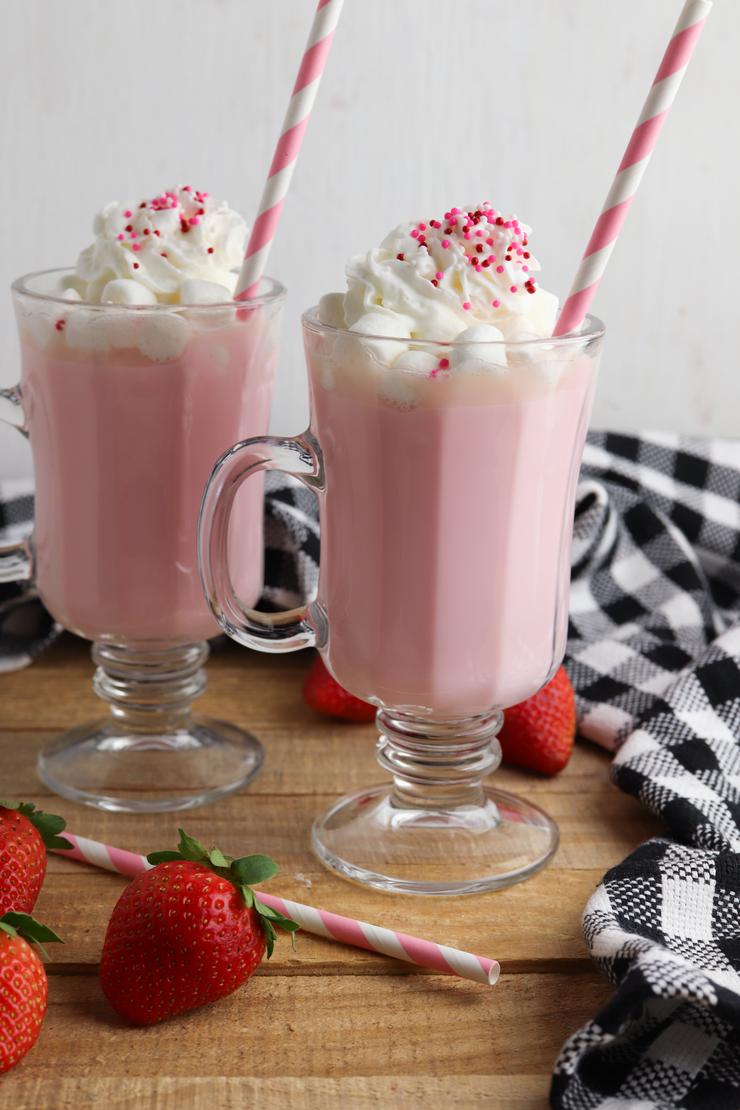 Slow Cooker Strawberry Hot Chocolate