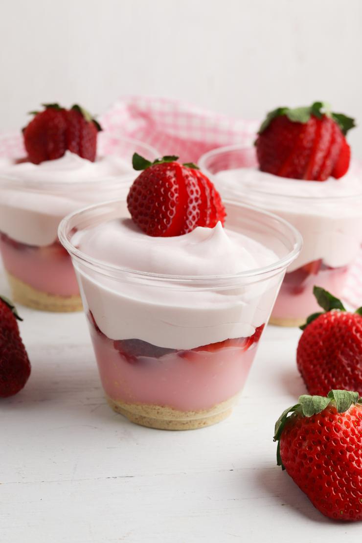 Easy Strawberry Pudding Parfait Cups - Simple Desserts Recipe – Snacks – Kids Party Food