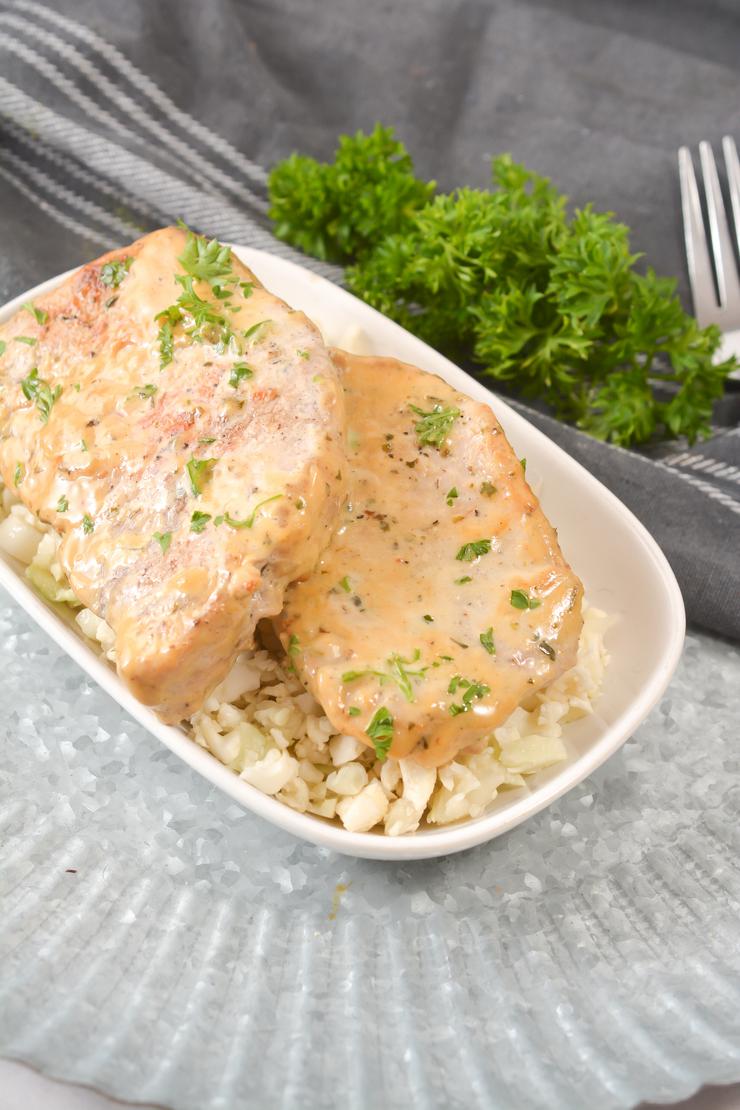 EASY Keto Creamy Ranch Pork Chops – Low Carb Pork Idea – Quick – Healthy – BEST Recipe – Dinner – Lunch