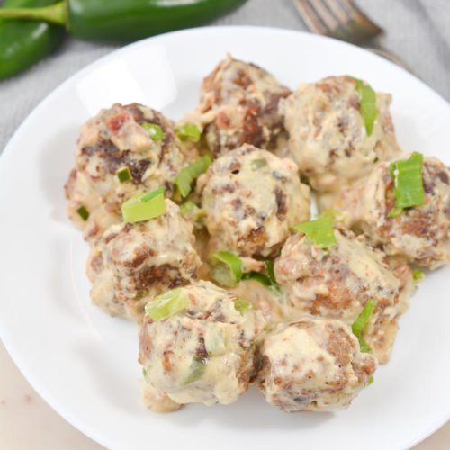EASY Keto Jalapeno Popper Cream Sauce Meatballs – Low Carb Ground Beef Idea – Quick – Healthy – BEST Recipe