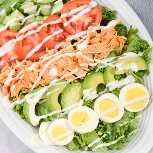 EASY Keto Buffalo Chicken Cobb Salad – Low Carb Idea – Gluten Free - Quick – Healthy – BEST Recipe