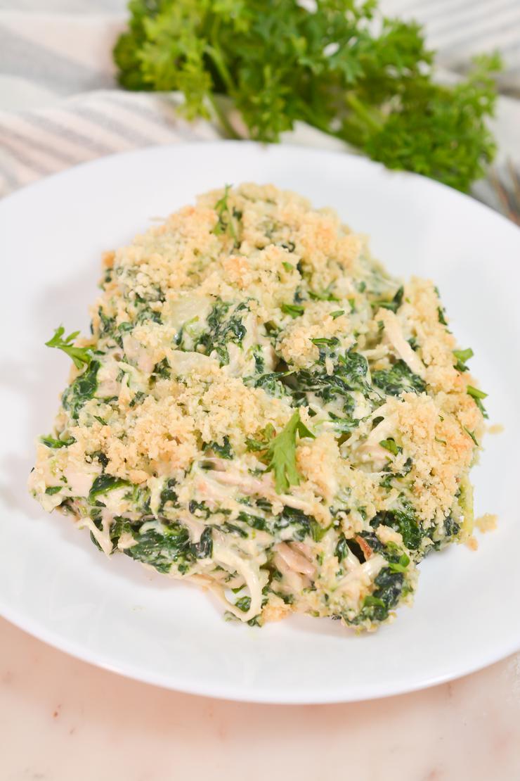 EASY Keto Creamed Spinach And Chicken Casserole – Low Carb Chicken Idea – Quick – Healthy – BEST Recipe