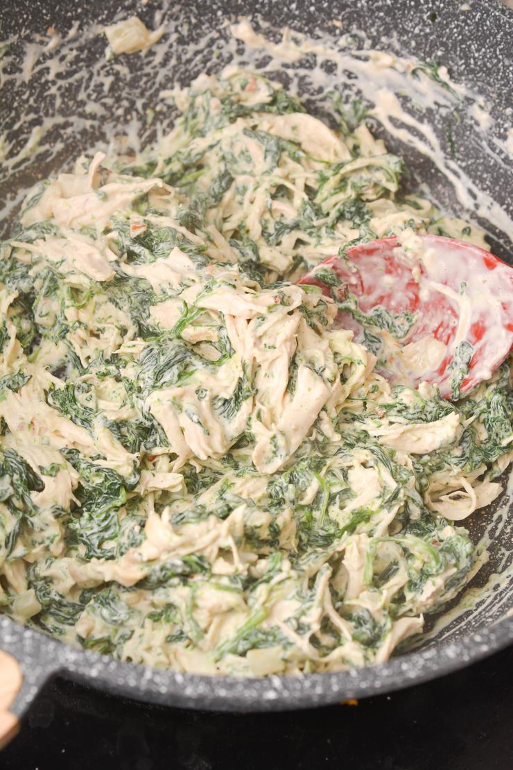 Keto Creamed Spinach And Chicken Casserole