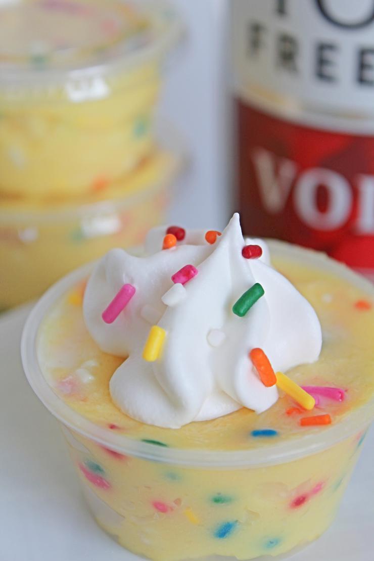 Funfetti Birthday Cake Pudding Shots  Unsophisticook