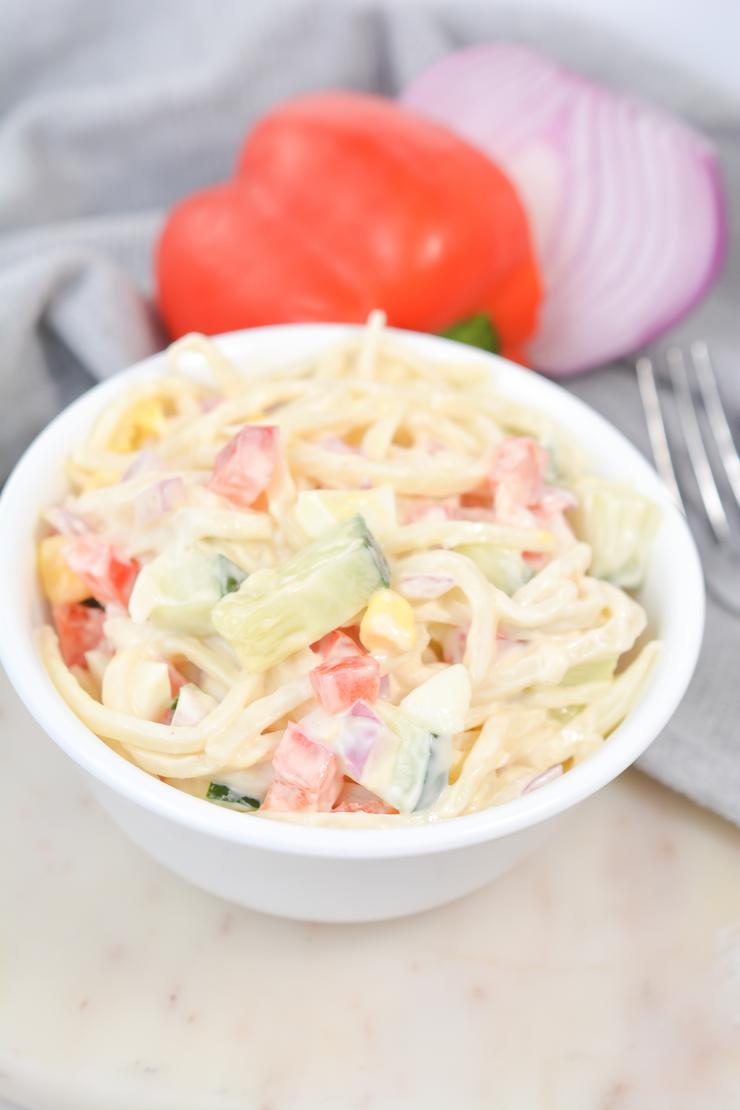 EASY Keto Macaroni Salad – Low Carb Pasta Idea – Gluten Free - Quick – Healthy – BEST Recipe