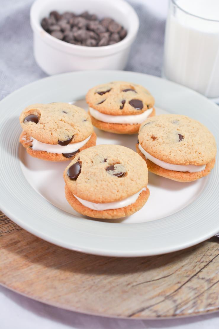 EASY Keto Mini Chocolate Chip Cookie Sandwiches – Low Carb Idea – Gluten Free - Quick – Healthy – BEST Recipe