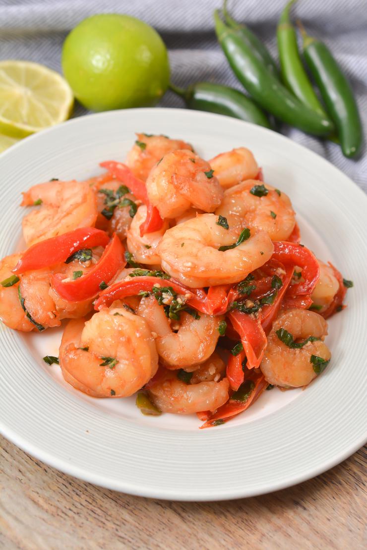 EASY Keto Thai Basil Shrimp – Low Carb Seafood Idea – Gluten Free - Quick – Healthy – BEST Recipe