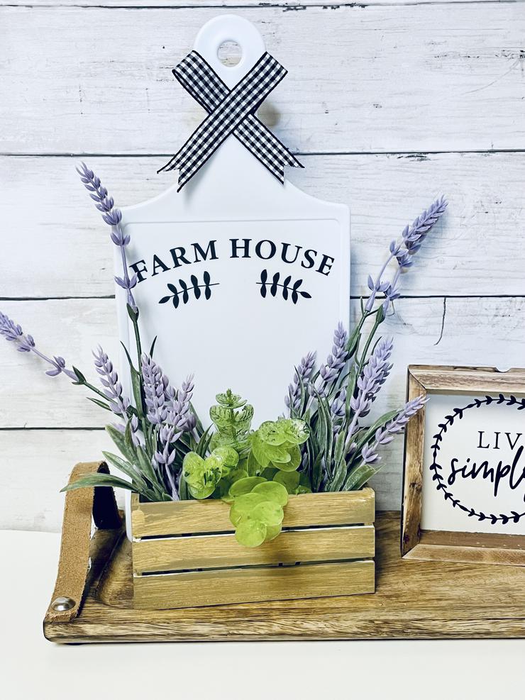 DIY Dollar Tree Farmhouse Cutting Board and Wood Crate - Easy Dollar Store Craft Projects