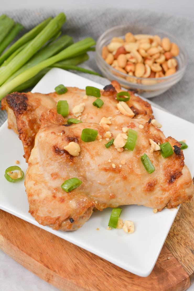 EASY Keto Low Carb Thai Baked Peanut Chicken Idea – Gluten Free - Quick – Healthy – BEST Recipe
