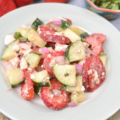 EASY Keto Low Carb Strawberry And Cucumber Salad Idea – Gluten Free - Quick – Healthy – BEST Recipe
